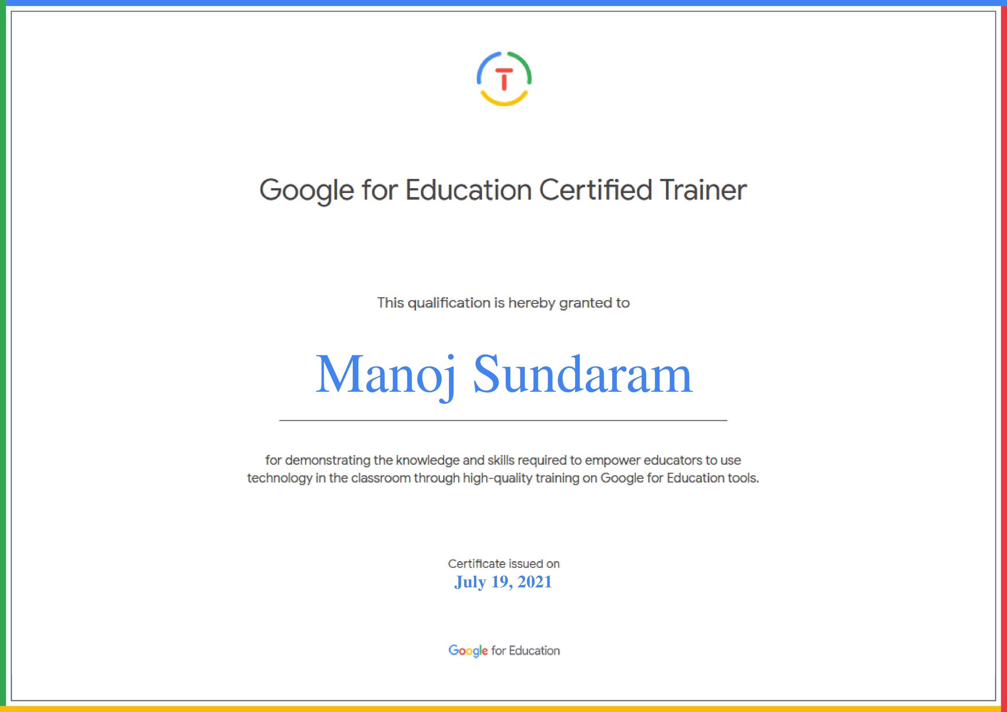 Google for Education Certified Trainer